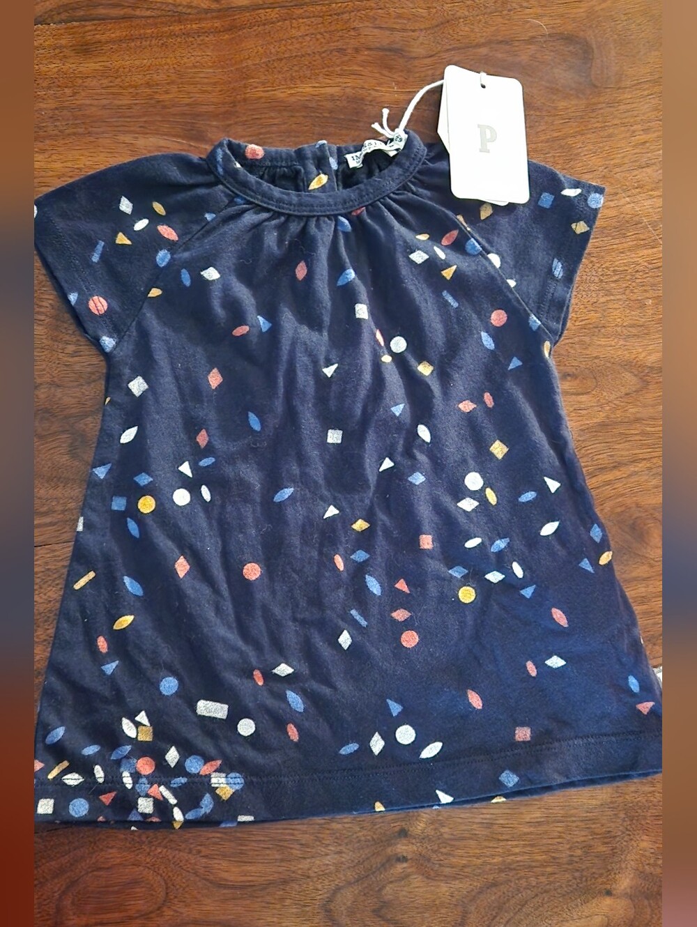NWT! Imps & Elfs Navy Casual Kids Dress with Multicolor Confetti Print
